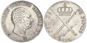 1 Thaler Royaume de Bavière (1806 - 1918) Argent Maximilien Ier de Bavière (roi) (1756 - 1825)