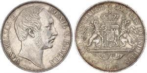 1 Thaler Royaume de Bavière (1806 - 1918) Argent Maximilien II de Bavière(1811 - 1864)