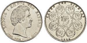 1 Thaler Royaume de Bavière (1806 - 1918) Argent Louis Ier de Bavière(1786 – 1868)