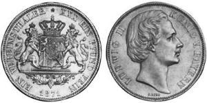 1 Thaler Royaume de Bavière (1806 - 1918) Argent Louis II de Bavière (1845-1886)(1845 – 1886)