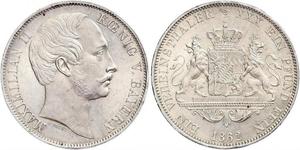 1 Thaler Royaume de Bavière (1806 - 1918) Argent Maximilien II de Bavière(1811 - 1864)