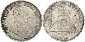 1 Thaler Royaume de Bavière (1806 - 1918) Argent Maximilien Ier de Bavière (roi) (1756 - 1825)