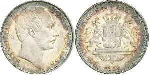 1 Thaler Royaume de Bavière (1806 - 1918) Argent Maximilien II de Bavière(1811 - 1864)
