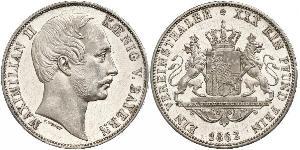 1 Thaler Royaume de Bavière (1806 - 1918) Argent Maximilien II de Bavière(1811 - 1864)