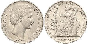 1 Thaler Royaume de Bavière (1806 - 1918) Argent Louis II de Bavière (1845-1886)(1845 – 1886)