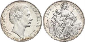 1 Thaler Royaume de Bavière (1806 - 1918) Argent Louis II de Bavière (1845-1886)(1845 – 1886)