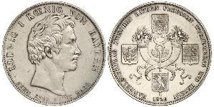 1 Thaler Royaume de Bavière (1806 - 1918) Argent Louis Ier de Bavière(1786 – 1868)