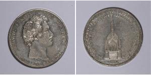 1 Thaler Royaume de Bavière (1806 - 1918) Argent Louis Ier de Bavière(1786 – 1868)