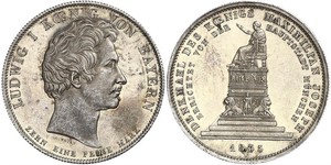 1 Thaler Royaume de Bavière (1806 - 1918) Argent Louis Ier de Bavière(1786 – 1868)