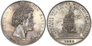 1 Thaler Royaume de Bavière (1806 - 1918) Argent Louis Ier de Bavière(1786 – 1868)