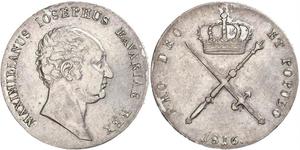 1 Thaler Royaume de Bavière (1806 - 1918) Argent Maximilien Ier de Bavière (roi) (1756 - 1825)