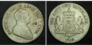 1 Thaler Royaume de Bavière (1806 - 1918) Argent Maximilien Ier de Bavière (roi) (1756 - 1825)