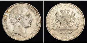 1 Thaler Royaume de Bavière (1806 - 1918) Argent Maximilien II de Bavière(1811 - 1864)