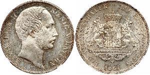 1 Thaler Royaume de Bavière (1806 - 1918) Argent Maximilien II de Bavière(1811 - 1864)