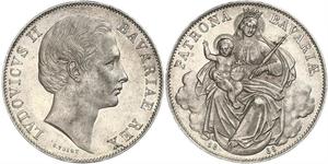 1 Thaler Royaume de Bavière (1806 - 1918) Argent Louis II de Bavière (1845-1886)(1845 – 1886)