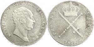 1 Thaler Royaume de Bavière (1806 - 1918) Argent Maximilien Ier de Bavière (roi) (1756 - 1825)