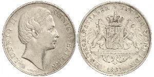 1 Thaler Royaume de Bavière (1806 - 1918) Argent Louis II de Bavière (1845-1886)(1845 – 1886)