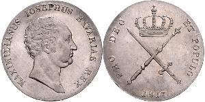 1 Thaler Royaume de Bavière (1806 - 1918) Argent Maximilien Ier de Bavière (roi) (1756 - 1825)