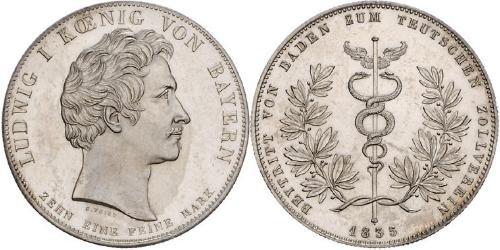 1 Thaler Royaume de Bavière (1806 - 1918) Argent Louis Ier de Bavière(1786 – 1868)