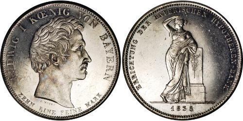 1 Thaler Royaume de Bavière (1806 - 1918) Argent Louis Ier de Bavière(1786 – 1868)