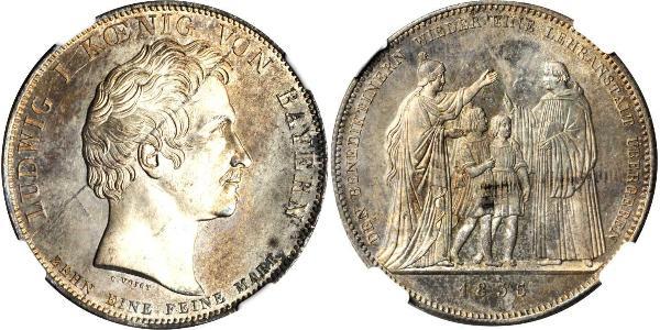 1 Thaler Royaume de Bavière (1806 - 1918) Argent Louis Ier de Bavière(1786 – 1868)