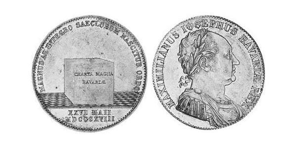 1 Thaler Royaume de Bavière (1806 - 1918) Argent Maximilien Ier de Bavière (roi) (1756 - 1825)