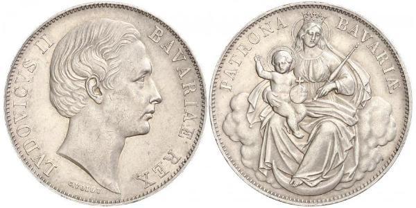 1 Thaler Royaume de Bavière (1806 - 1918) Argent Louis II de Bavière (1845-1886)(1845 – 1886)