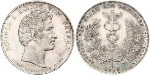 1 Thaler Royaume de Bavière (1806 - 1918) Argent Louis Ier de Bavière(1786 – 1868)