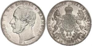 1 Thaler Royaume de Hanovre (1814 - 1866) Argent Georges V de Hanovre (1819 - 1878)