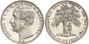 1 Thaler Royaume de Hanovre (1814 - 1866) Argent Georges V de Hanovre (1819 - 1878)