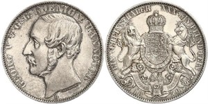 1 Thaler Royaume de Hanovre (1814 - 1866) Argent Georges V de Hanovre (1819 - 1878)