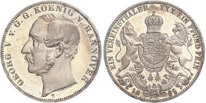 1 Thaler Royaume de Hanovre (1814 - 1866) Argent Georges V de Hanovre (1819 - 1878)