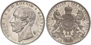 1 Thaler Royaume de Hanovre (1814 - 1866) Argent Georges V de Hanovre (1819 - 1878)