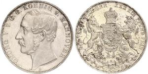 1 Thaler Royaume de Hanovre (1814 - 1866) Argent Georges V de Hanovre (1819 - 1878)