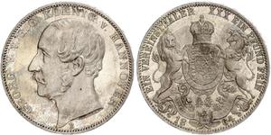 1 Thaler Royaume de Hanovre (1814 - 1866) Argent Georges V de Hanovre (1819 - 1878)