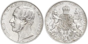 1 Thaler Royaume de Hanovre (1814 - 1866) Argent Georges V de Hanovre (1819 - 1878)