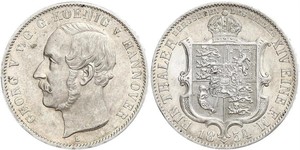 1 Thaler Royaume de Hanovre (1814 - 1866) Argent Georges V de Hanovre (1819 - 1878)