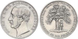 1 Thaler Royaume de Hanovre (1814 - 1866) Argent Georges V de Hanovre (1819 - 1878)