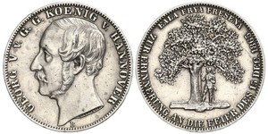 1 Thaler Royaume de Hanovre (1814 - 1866) Argent Georges V de Hanovre (1819 - 1878)