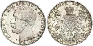 1 Thaler Royaume de Hanovre (1814 - 1866) Argent Georges V de Hanovre (1819 - 1878)