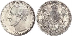 1 Thaler Royaume de Hanovre (1814 - 1866) Argent Georges V de Hanovre (1819 - 1878)