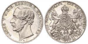 1 Thaler Royaume de Hanovre (1814 - 1866) Argent Georges V de Hanovre (1819 - 1878)