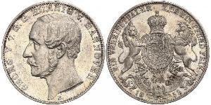 1 Thaler Royaume de Hanovre (1814 - 1866) Argent Georges V de Hanovre (1819 - 1878)