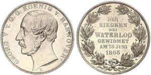 1 Thaler Royaume de Hanovre (1814 - 1866) Argent Georges V de Hanovre (1819 - 1878)