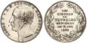 1 Thaler Royaume de Hanovre (1814 - 1866) Argent Georges V de Hanovre (1819 - 1878)