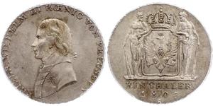 1 Thaler Royaume de Prusse (1701-1918) Argent Frédéric-Guillaume III de Prusse (1770 -1840)