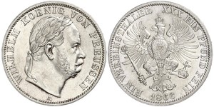 1 Thaler Royaume de Prusse (1701-1918) Argent Wilhelm I, German Emperor (1797-1888)