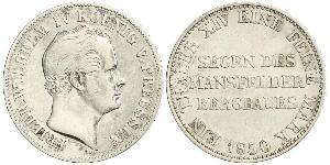 1 Thaler Royaume de Prusse (1701-1918) Argent Frédéric-Guillaume IV de Prusse (1795 - 1861)