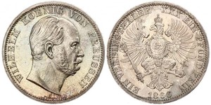 1 Thaler Royaume de Prusse (1701-1918) Argent Wilhelm I, German Emperor (1797-1888)