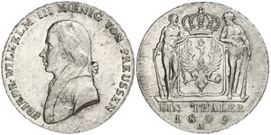 1 Thaler Royaume de Prusse (1701-1918) Argent Frédéric-Guillaume III de Prusse (1770 -1840)